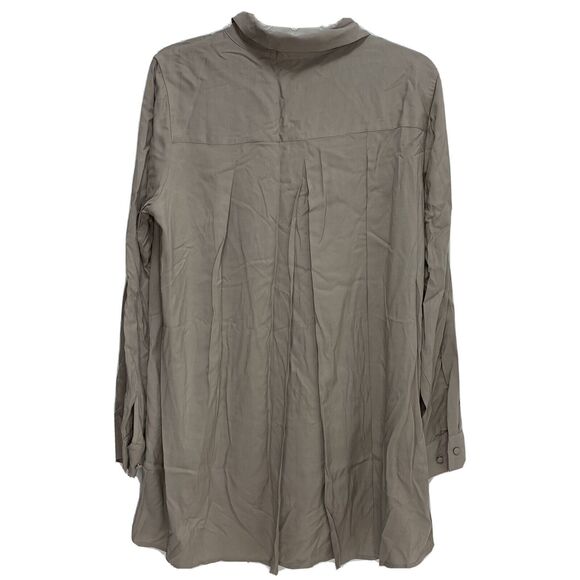 Soft Surroundings Artist Shirt Tunic Button Up Lagenlook Beige Khaki Sz … - Picture 3 of 10